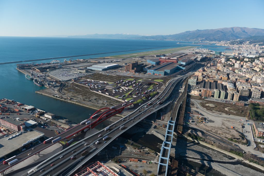 Infrastructure of new roads in Liguria
